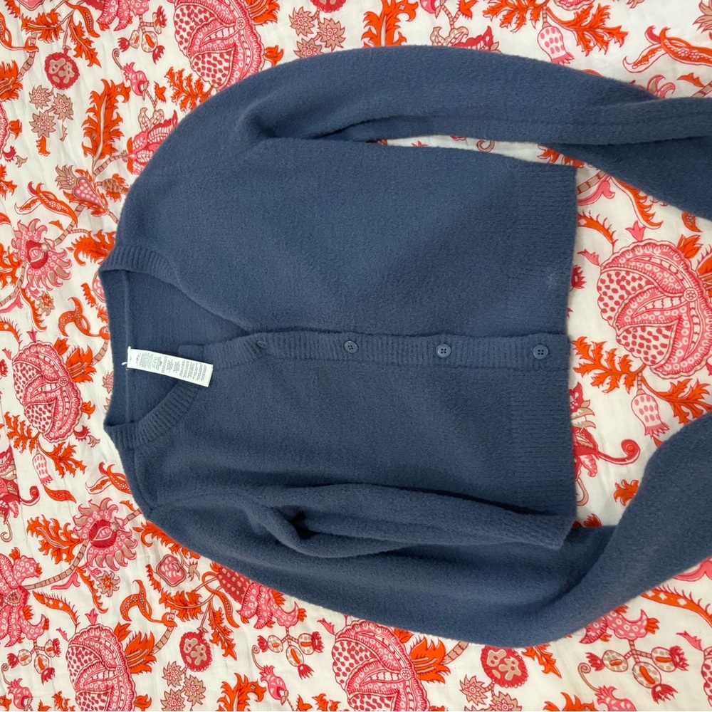 ALO Yoga Slate Blue Knit Cardigan
